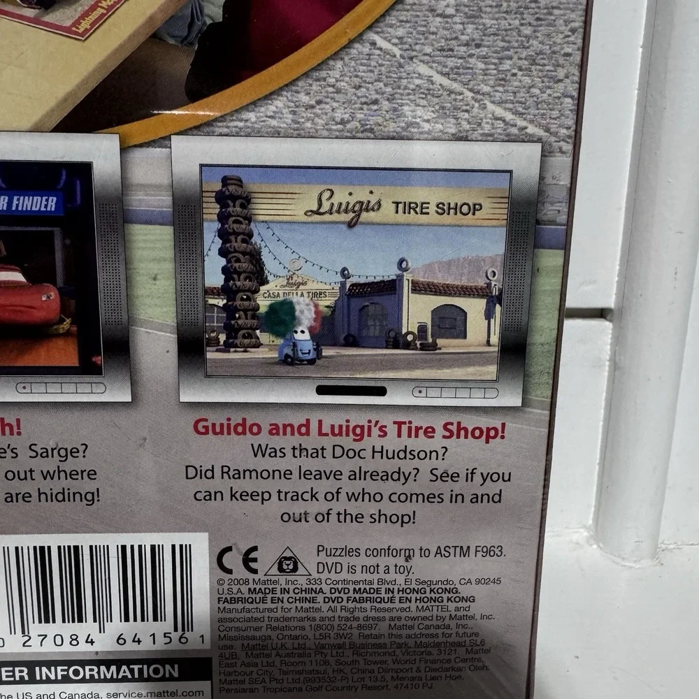 New- Disney Pixar The World of Cars My First Mattel DVD Game Includes 4‎ Puzzles